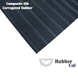 Composite Rib Corrugated Rubber Matting - Black - 3MM Thick - 4 feet Wide Roll