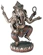 Ganesha Balancing on Lotus Figurine - Cold Cast Resin - 8.5'' Height Ganesha Balancing on Lotus Figurine - Cold Cast Resin - 8.5'' Height