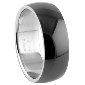 316L Stainless Steel Ring , Width:8mm - Size: 8