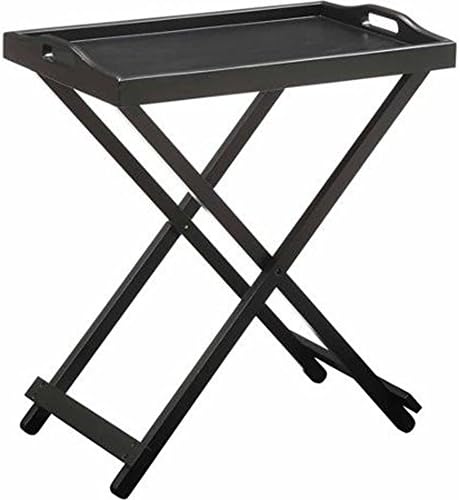 Traybles TM Folding TV Trays - Space Saving Folding Tables, Removable Top With Handles Prevents Spills, Black (1)