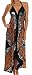 Sakkas Veins Print Satin V-Neck Halter Handkerchief Hem Dress