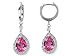 3.82 cts 925 Sterling Silver Genuine Lab Created Pink Topaz Earrings