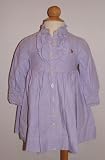 Ralph Lauren Girls Long Sleeve Shirt Dress with Ruffle Detail