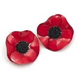 Anemone Clip Earrings by Cilea (Red)