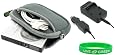 2n1 - Neoprene (Grey) Sleeve Case and NP-60 AC/DC Charger for Casio Exilim EX-Z80 8MP Digital Camera Black