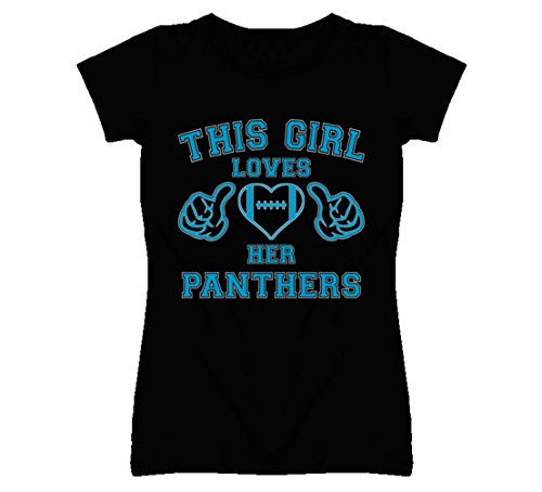South Beach Women's This Girl Loves Her Carolina Panthers T-Shirt 2XL Black