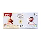 Fisher Price Happy Days and Nights Diapers, Medium, 16-28 Lbs., 96-Count Box