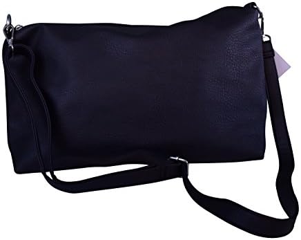 Womens Concealed Carry Purse with Solid Faux Leather Clutch Style and Adjustable Strap (Black)
