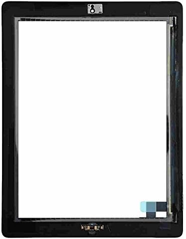 Dannemann Replacement Touch Screen Display Glass Digitizer For iPad 2 2G Black includes Home Button + Camera Holder + PreInstalled Adhesive