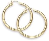 14K Gold Hoop Earrings - 2 1/8 diameter (3mm thickness)