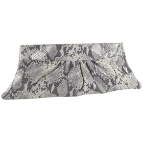 Lauren Merkin Louise Patent Python-Embossed Clutch