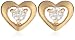 9ct Yellow Gold AME96919 Ladies Cubic Zirconia Heart Stud Earrings
