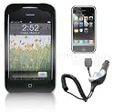 iPhone Silicone Case w/ LCD Screen Protector & Car Charger - 5 Color Options