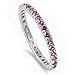Stackable Simulated Ruby Cubic Zirconia Eternity Anniversary Band .925 Sterling Silver Ring Sizes 3-11