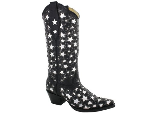 Corral Womens A2040 Boots Black/Silver Stars