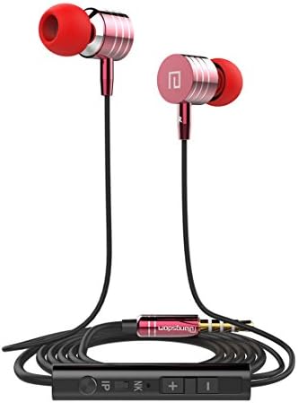 Dastone Noise Isolating Stereo Metal Earphones Bass In-ear Headphones with Remote Control Microphone & Volume Control for Apple Iphone, Ipad, Ipod & Other Apple Ios Devices (Red)