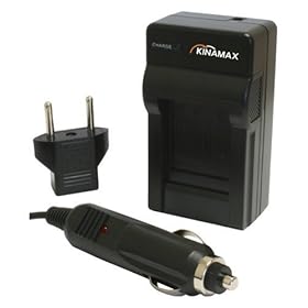 Kinamax Replacement BP-DC4 Charger + Car Adapter for Leica D-Lux2, D-Lux3, C-Lux1