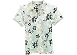 Petite C.B. CasualShort Sleeve Hibiscus Polo
