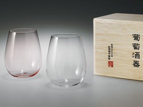 Shotoku Glass USUHARI Bordeaux White/Red Pair 330ml set from Japan