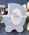 Cute Blue Baby Stroller Frame Favors