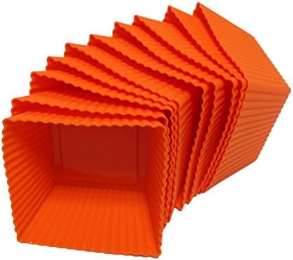 Trustworthy Buy 12-pack Reusable Silicone Square Baking Cups / Cupcake Liners - Orange