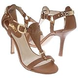 XOXO Women's Linked Heel T Strap Gladiator,Tan,5.5 M US