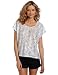 Awake Couture Women's Lace And Sequins Top, White, Small