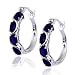 Sterling Silver Sapphire Hoop Earrings