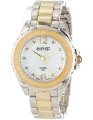 August Steiner Womens AS8064TTG Genuine Diamond Mother-Of-Pearl Bracelet Watch