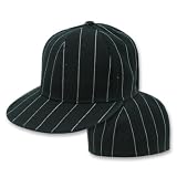 Pin Stripe Fitted Baseball Hat - Black