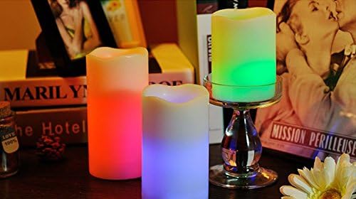 JXTZ Remote Control Candles -3 Weatherproof Outdoor and Indoor Multi Color Candles with Remote Control & Timer