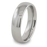 Domed Polished Titanium Band (6.0mm) - Sizes 5 - 13