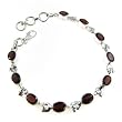 Sterling Silver Bracelet Garnet Jewelry for Women 8.25 inches