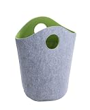 Wenko 3440208100 Wäschesammler Universal Filz M - Shopper, 48 x 50 x 32 cm, 35 Liter, grau-grün