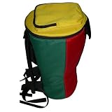 Djembe Backpack Bag, Rasta Heavy Padded Djembe 25 Tall and 15 D