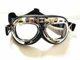 WWII RAF Aviator Pilot Motorcycle Half helmet Goggles TMS-33-6