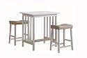 Homelegance Scottsdale 3-Piece Counter Table and Stools, White