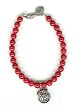 University of Georgia Bracelet Red Beads and Dog Head