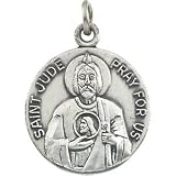 Clevereve's Sterling Silver 18.00 mm St. Jude Medal W 18 Inch Chain