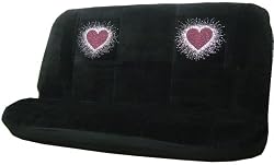 Sweet Red Heart Universal-fit Gem Crystals Studded Rhinestone Bench Seat Cover