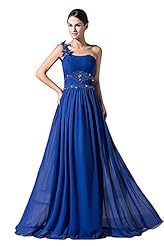 Chiffon/Polyester Beaded Cocktail Floor Length One Shoulder Club Dress/Bridesmaid Dress/Prom Dress/Wedding Dress 