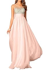Junior Crystal Crystals Jeweled Glittering Chiffon/Tulle Prom Dress/Party Dress/Maxi Dress 