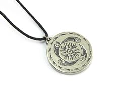 Medicine Wheel Amulet for Personal Power Pewter Pendant with Cord Necklace