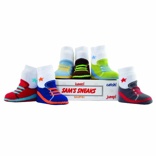 Elegant Baby Socks, Sams Sneaks, 6 Pack,0-12 Months