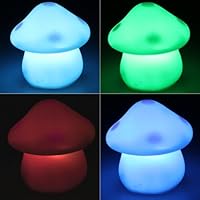 Plastic Mushroom LED 7 Color Changing Night Light Lamp Room Decor