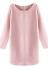 Long Sleeves Elbow Length Sleeves Wool Winter Round Neck Sweater  Dress