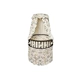 Badger Basket Black Elegance Round Baby Bassinet w/ Black Etoile Bedding