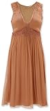 CRINKLE SILK CHIFFON ROSETTE DRESS