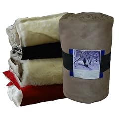 Hammaka Frazada Micro-suede Short Faux-Fur Blanket, Sand