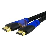 Cheap Super High Resolution GOLD HDMI-HDMI Black / Blue cable 7.6m 25ft for HdTV, Plasma, Lcd, Ps3